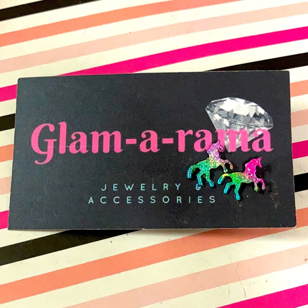 Unicorn stud earrings -multi color